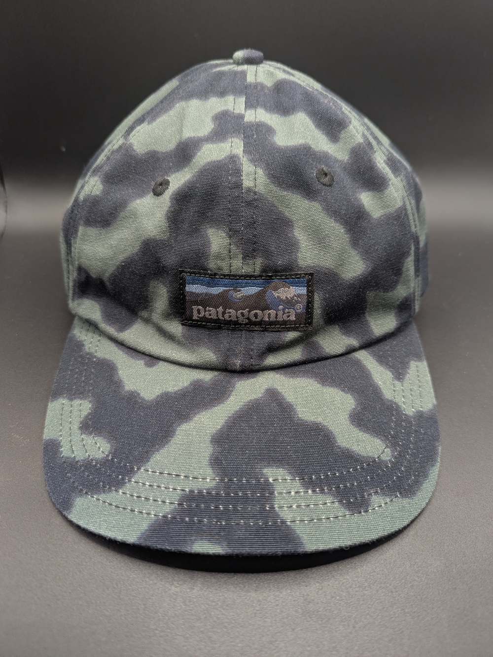 Patagonia │Blue/Green Camouflage │ Adjustable Baseball Cap │Boardshort Label │